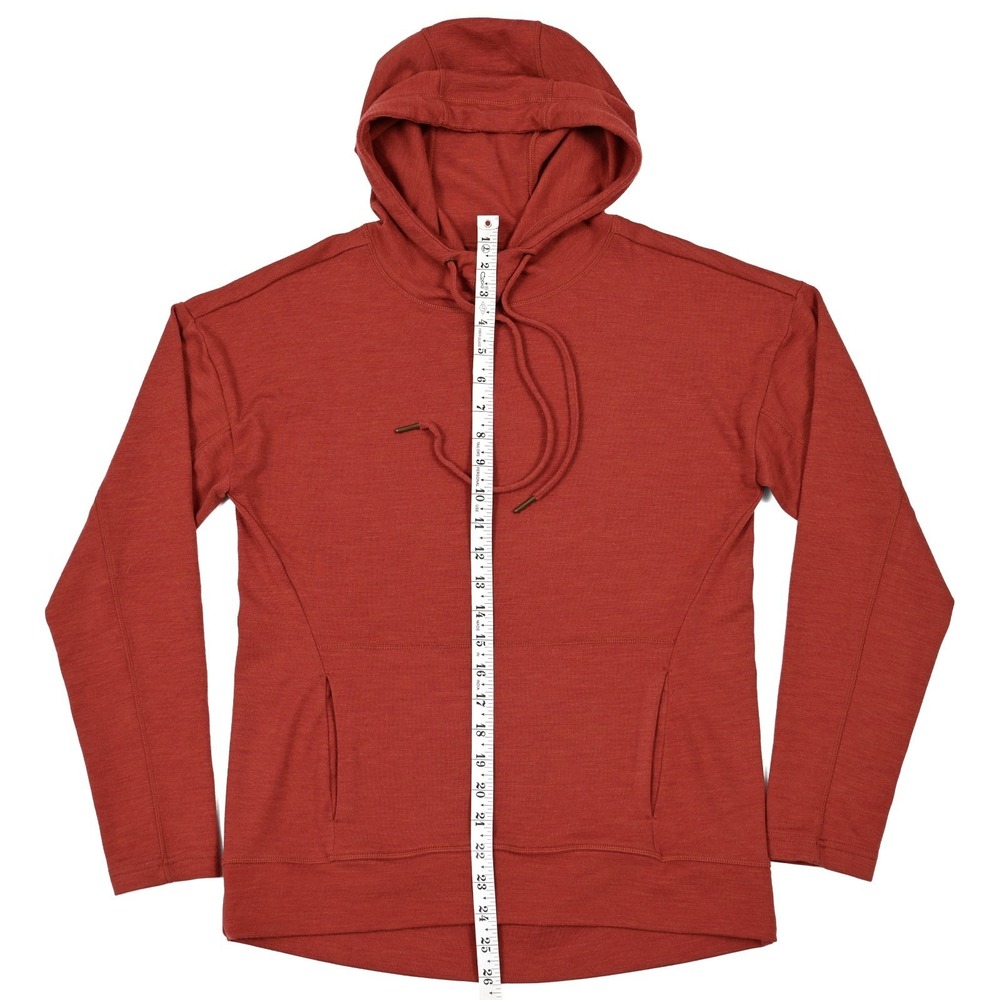WoolX Hoodie Women's XS Merino Wool Blend Pullover Sweatshirt Rust Performance - Picture 3 of 6